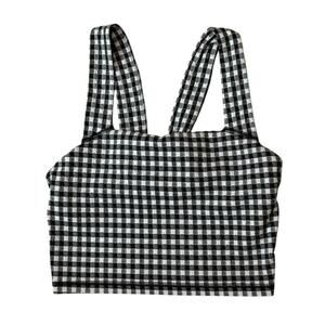 New Offline by Aerie Black White Gingham Sports Bra Small